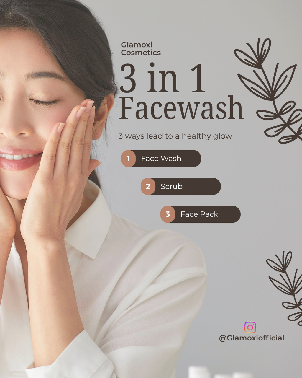 3 in 1 Facewash - Coffee & Rose