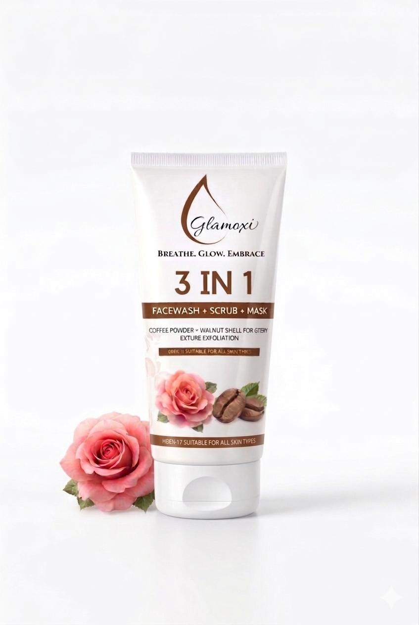 3 in 1 Facewash - Coffee & Rose